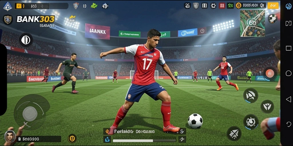 Screenshot utama BANK303 yang menunjukkan gameplay olahraga yang mengasyikkan.