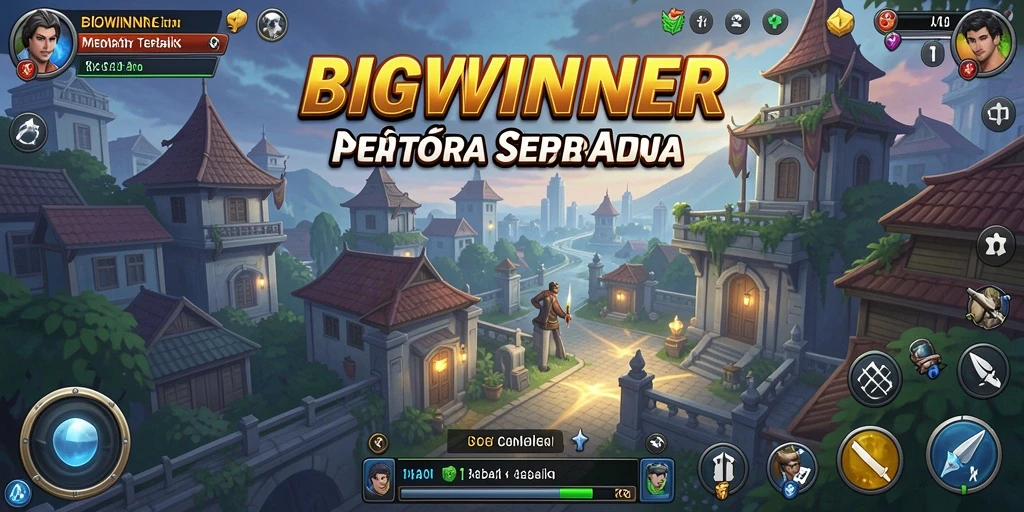 Screenshot BIGWINNER menunjukkan aksi seru dalam permainan Tower Defense.