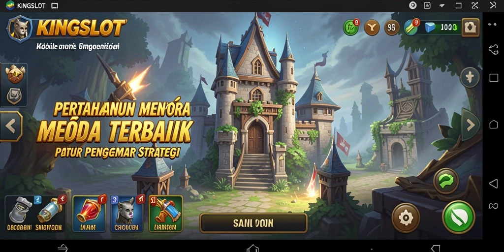 Gameplay seru KINGSLOT dengan menara pertahanan yang strategis.
