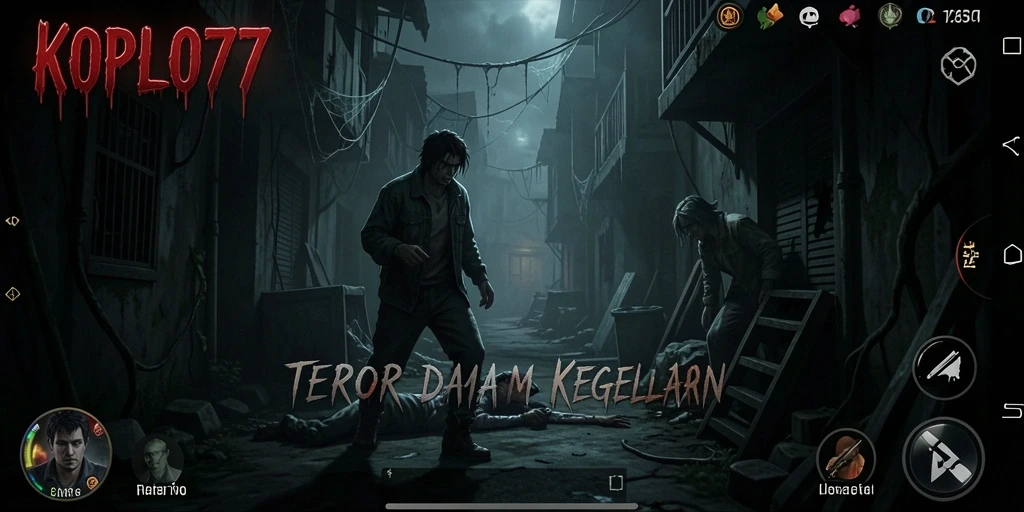 Tampilan gameplay KOPLO77 yang menyeramkan dan menegangkan.
