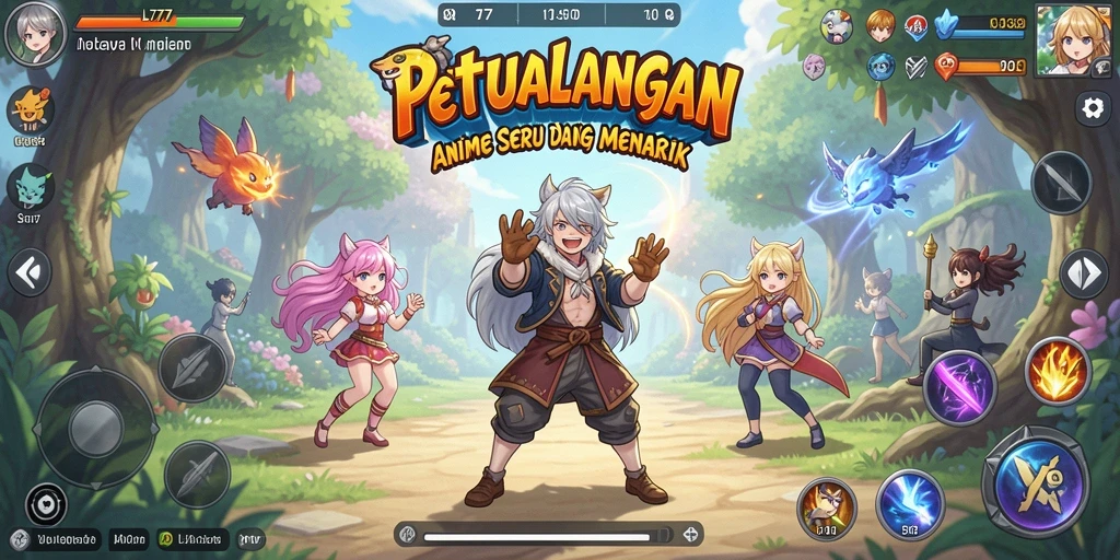 Screenshot gameplay L777 menampilkan aksi karakter dalam dunia anime yang menawan.