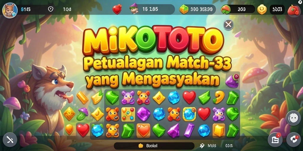 Tangkap momen keseruan gameplay MIKOTOTO saat mencocokkan permata.