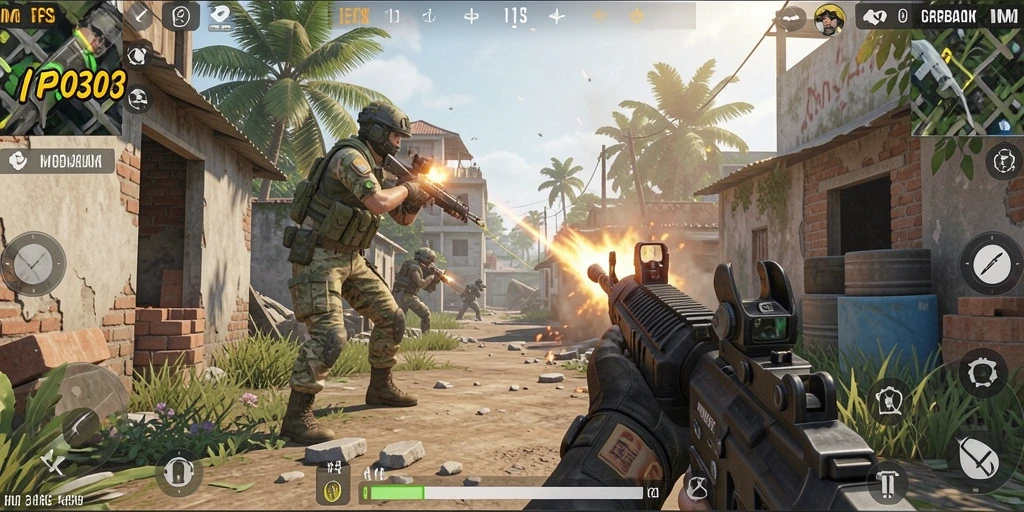 Screenshot MPO303 yang menampilkan tindakan gameplay FPS yang mendebarkan.