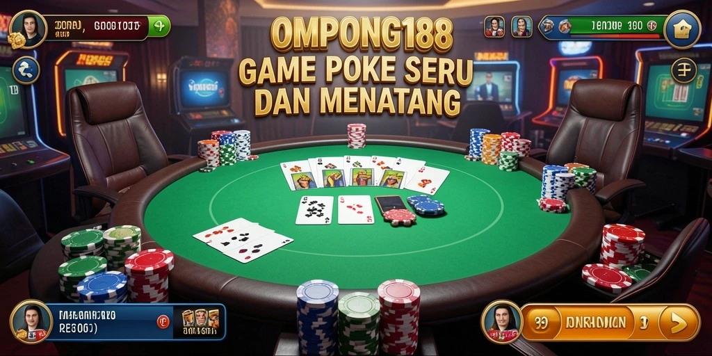 Screenshot gameplay OMPONG188 menampilkan aksi seru permainan poker.