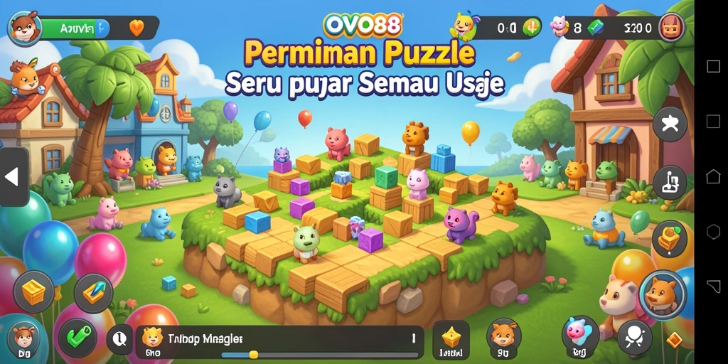Tangkapan layar OVO88 menampilkan gameplay seru di setiap level Puzzle.