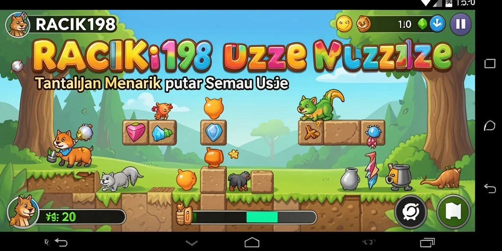 Tampilkan gameplay seru dalam RACIK198 saat menyelesaikan puzzle.