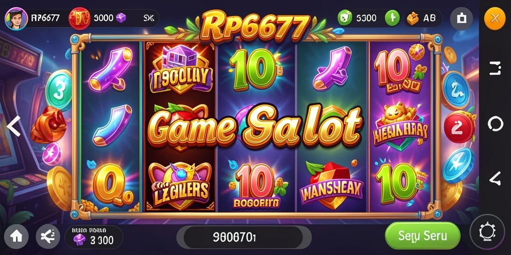Tampilan gameplay slot RP6677 yang menarik dan seru.