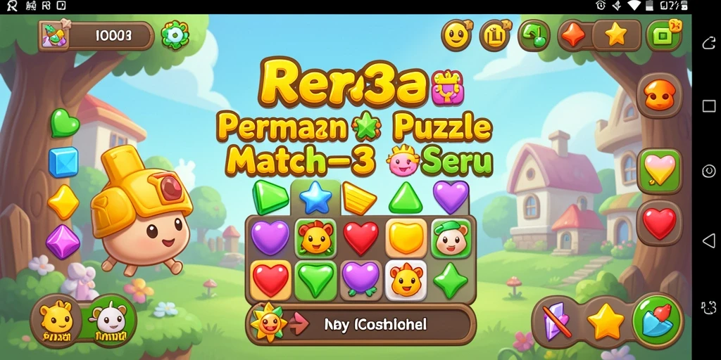 Tampilan gameplay RR33 yang seru dan penuh warna di Match-3.