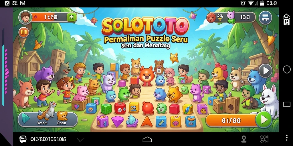 Tampilan gameplay SOLOTOTO dengan berbagai teka-teki menarik.