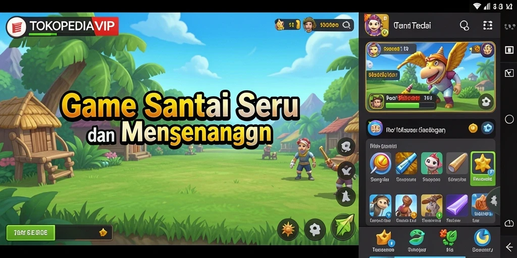 Tampilan gameplay seru dari TOKOPEDIAVIP yang menyenangkan untuk dimainkan.
